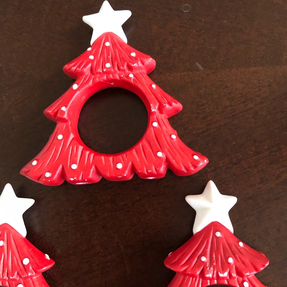 Six Christmas Tree Napkin Rings - Picture 5 of 8